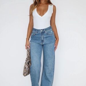 White Fox Boutique Alana High Waisted Straight Leg Jeans